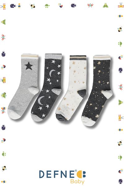 Defne Baby 4 Pairs of Girls' Socks