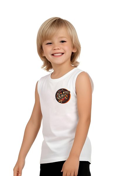 YA KO KİDS Astronaut Skateboard Printed Boys' Suspender T-Shirt and Shorts Set Top and Bottom