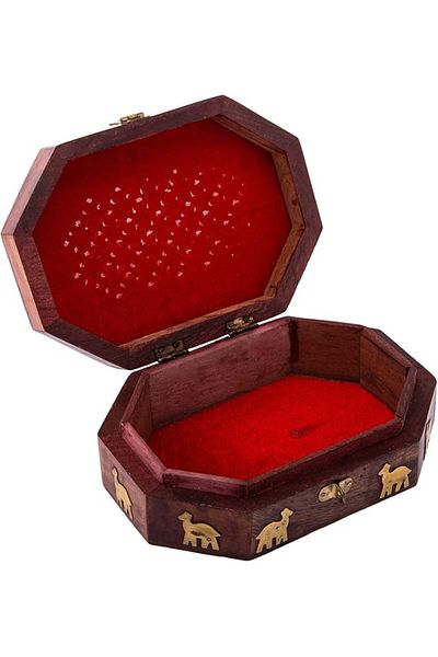 AKDC Wooden Jewelry Box 12Cm X 18Cm X 6Cm Brown
