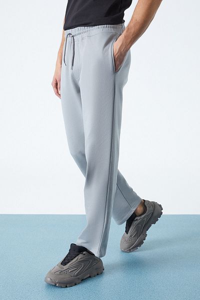GRIMELANGE Alphara Men's Organic Cotton Regular Grey Sweatpants