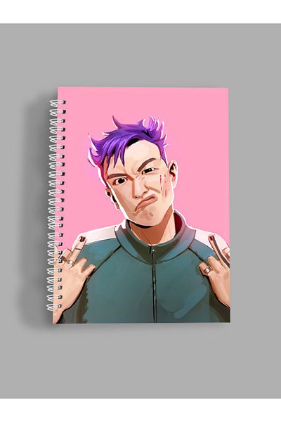 AYKUT OFSET Spiral,Line Notebook Squid Game A5 Size 75 Sheets (150 Pages)