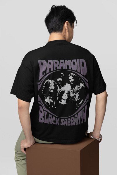SEVBANO تي شيرت فرقة موسيقية كبيرة الحجم مطبوع عليه Paranoid Black Sabbath لل...