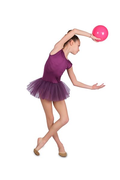 LULLY KİDS Girl's U Model Tutu Skirted Swimsuit - Sleeveless Ballet and Gymnastics - Plum