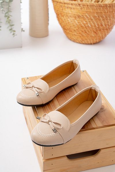 Slipcat Women's Ballerinas Comfortable Orthopedic Sole Leather Skin Mother Shoes