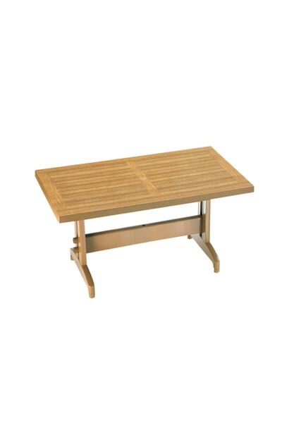 Papatya Diva Plastik Masa - 80x140 Bahçe Balkon Masası -Teak & Ahşap Dekor