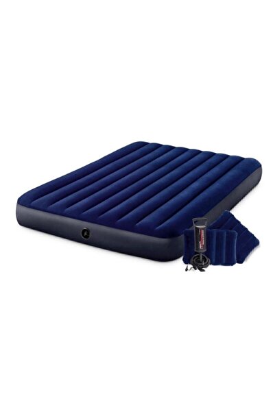 Intex Çift Kişilik Şişme Yatak 2 Yastık Pompa / Kamp Seti Yatak