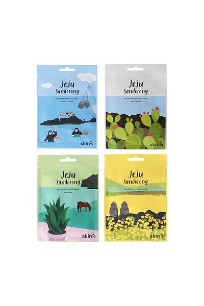 Skin79 Jeju Sandorong Jelly Mask-4-Pack Moisturizing and Brightening Mask Set