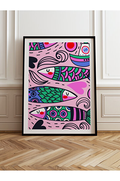 HOMEPACK Tekli Ahşap Çerçeveli Tablo Tek Parça Poster Tablo TK/828