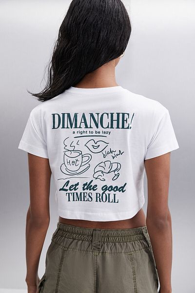 GRIMELANGE Moran Women's 100% Cotton White / Green T-Shirt