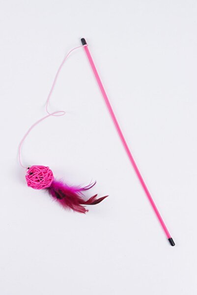 GOBYPET Furry Cat Fishing Rod, Pink Bulk Cat Play Fishing Rod