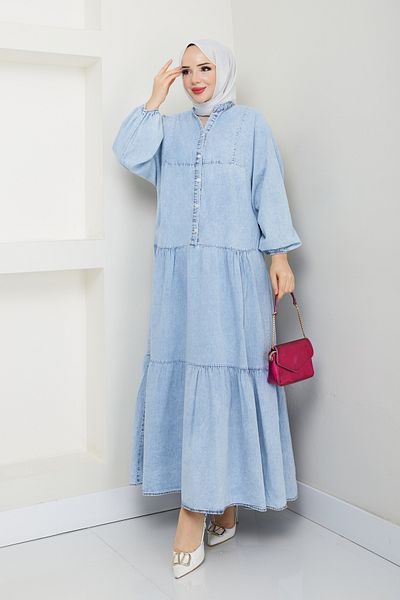 Kirazgym irem Flared Model Hijab Τζιν Φόρεμα