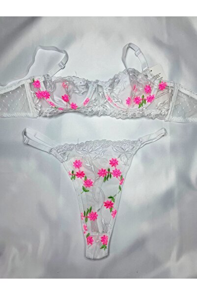 B Cup Brode Pembe Çiçekli