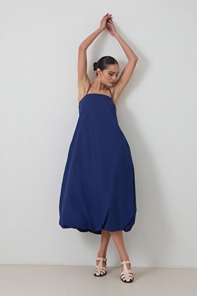 Setre Синя бавовняна сукня з бретелями та зручним кроєм
