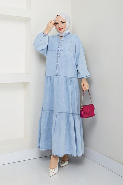 Kirazgym irem Flared Model Hijab Τζιν Φόρεμα