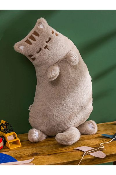 LC Waikiki Beige Cat Figured Plush Baby Pillow 60 cm