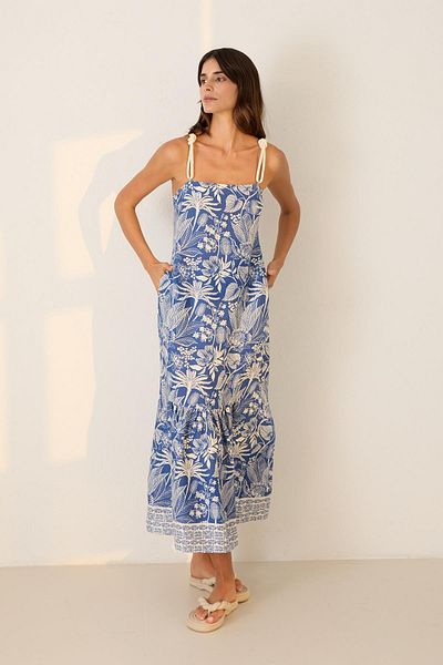 Setre Rochie cu model cu bretele albastre