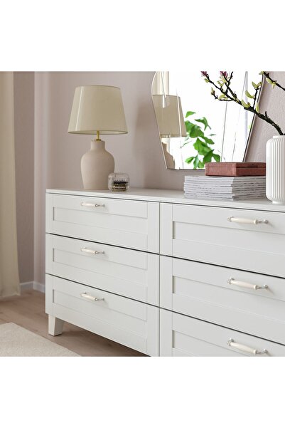 erorex Handle, off-white/chrome-plated, 141 mm