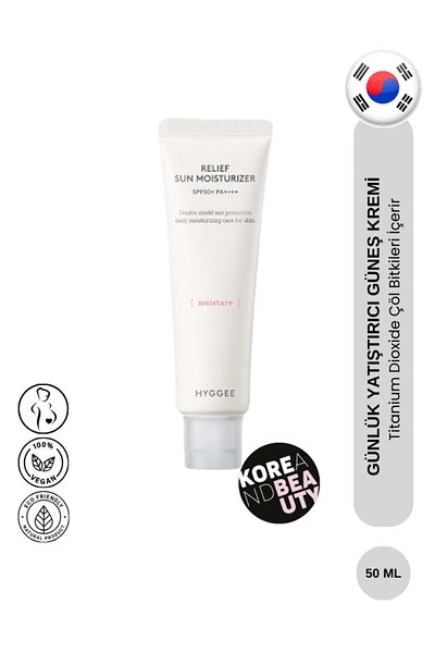 HYGGEE Crema hidratanta solara HYGGEE Relief SPF50+ PA++++ 50 ml - Crema solara calmanta