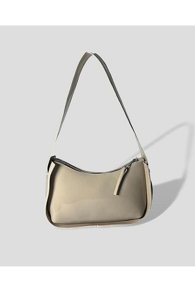 YMZBAG Geantă de mână bagheta din piele lacuită de nurcă