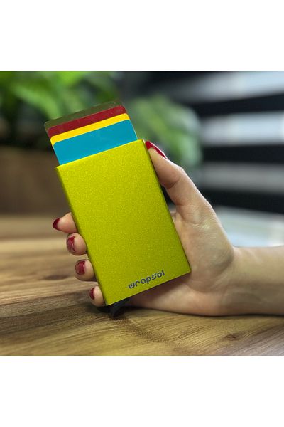Wrapsol Θήκη κάρτας Rfid Protected Αλουμινένια θήκη πιστωτικής κάρτας με αυτόματο μηχανισμό