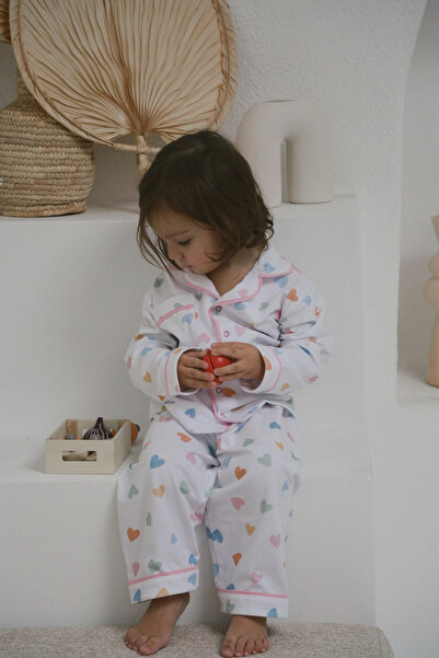 DoDo'S Baby Κοριτσίστικο σετ πιτζάμες με πολύχρωμες καρδιές