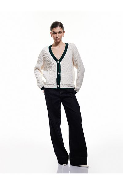 Koton Hair Knit Textured Long Sleeve Pocket V-Neck Buttoned Oversize Knitwear Cardigan