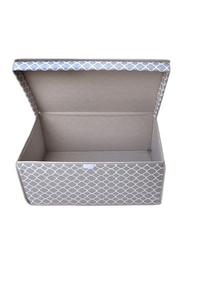 VAYBE Mega Multi-Purpose Storage Box, Box Storage, Box, Organizer, Toy Box Gray Chain Pattern 40x60x30