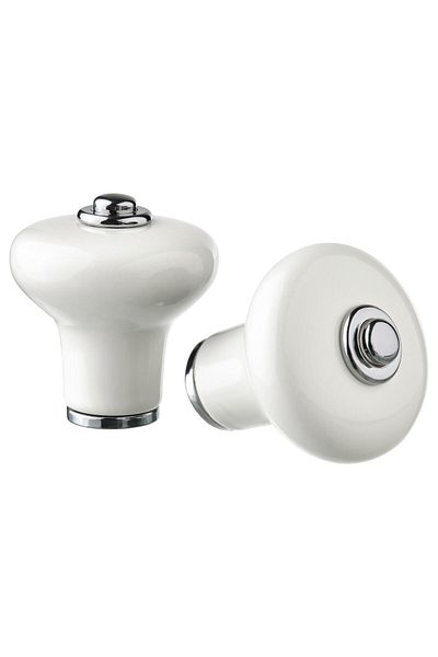 erorex Knob, off-white/chrome-plated, 30 mm