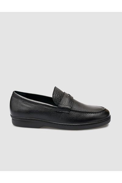 Cabani 100% Genuine Leather Black Flat Men's Loafer