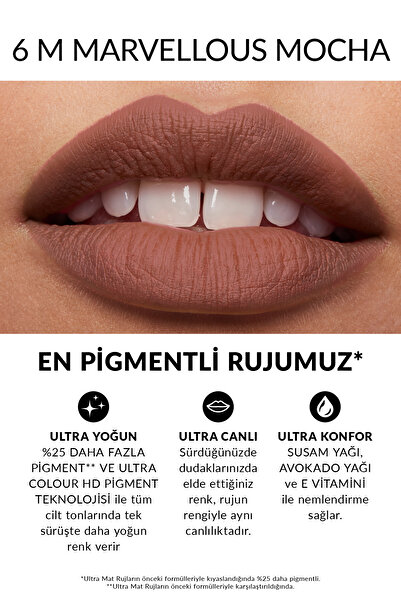 AVON Ultra Mat Ruj Paketi Marvellous Mocha, Nude Suede ve Pure Pink