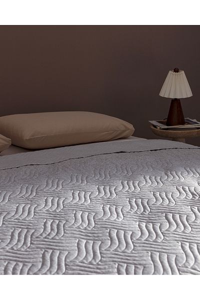 Madame Coco Grelot King Size Printed Bedspread - Gray