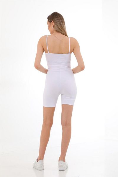 penyebizden Women's Body Rope Strap Shorts Jumpsuit-White