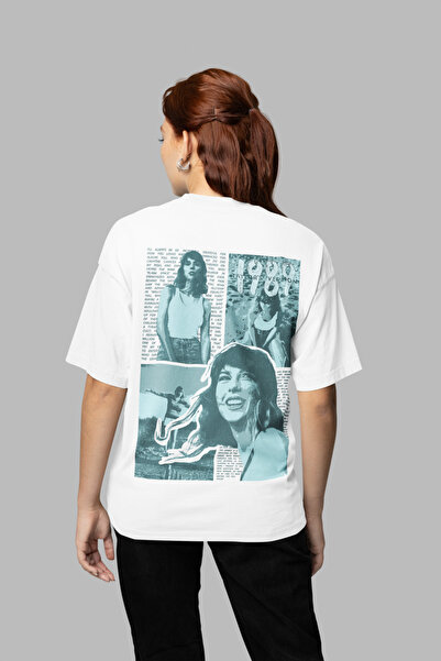 SEVBANO تي شيرت تايلور سويفت مطبوع للجنسين بتصميم كبير الحجم لعام 1989