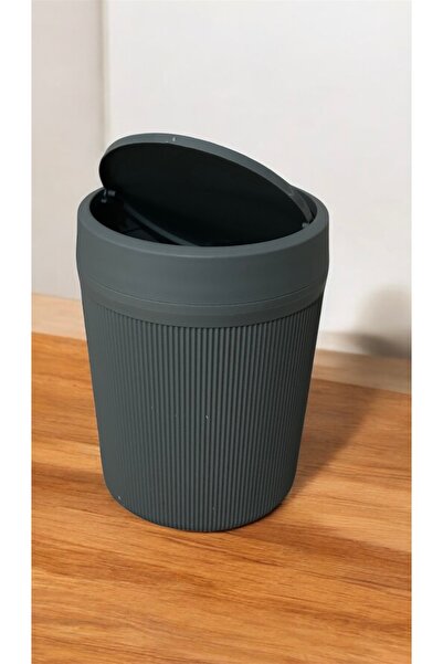 LeesHome Banyo Mutfak Çöp Kovası GRİ klik kapaklı