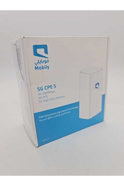 Mobily Router 5G CPE 5 3600Mbps H155-381 Wi-Fi 6 With high Speed Technology only for Mobily Network White