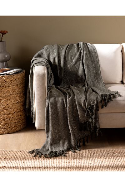Madame Coco Ranier Sofa Shawl - Khaki
