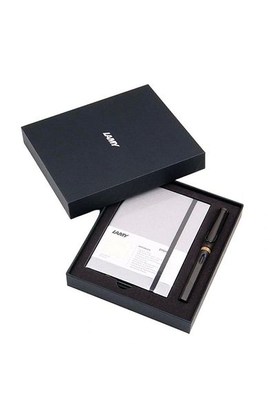 Lamy B2S-17-M A6 Notebook Safari Matte Black Fountain Pen Set