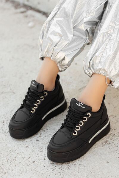 Hayalimdeki Ayakkabı Granes Women's Black Hidden Heel Sneaker