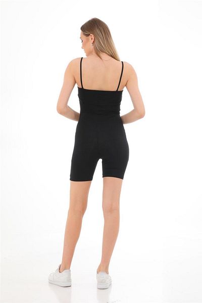 penyebizden Women's Body Rope Strap Shorts Jumpsuit-Black