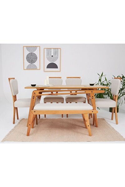 VOWTURKEY Palace Iskandinav Gürgen Iskelet Salon&mutfak Masa Takımı El Işçiliği 80*160(4S1M1B)