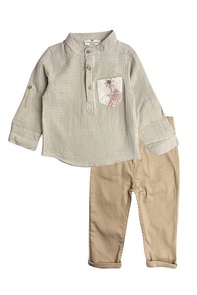 COCOSISS Judge Collar Muslin Shirt Baby Boy Kids Suit