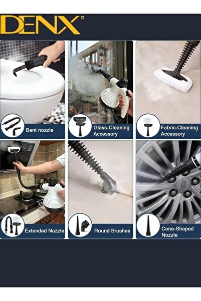 Denx Portable Mini Steam Cleaner for Home Kitchen Multifunction with 9pcs Accessories