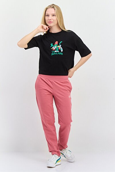 Puma Women Regular Fit Brand Logo Short Sleeves Outdoor Top, Black