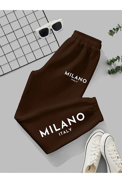 PENTHİLUS Φούτερ MILANO με στάμπα oversize (μονό).