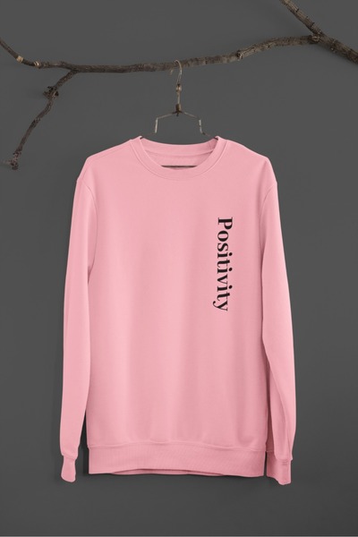 Butik Φούτερ Unisex με μακρύ μανίκι 2 νήματα POSITIVITY Transfer B με τύπωμα ...