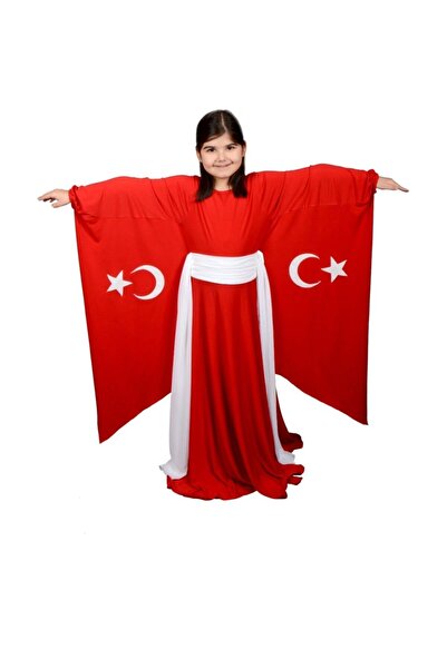 Annee Bakk Türk Bayrağı Kız Çocuk Elbise, Türk Bayrağı Temalı Kız Çocuk Kostü...