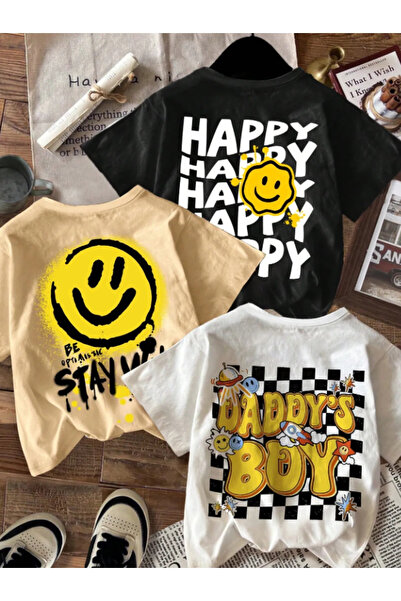 npLStore Dječji set od 3 pamučne majice sa printom, veće veličine