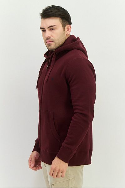 French Connection Men Brand Logo Long Sleeves Hooded Sweatshirt, Maroon