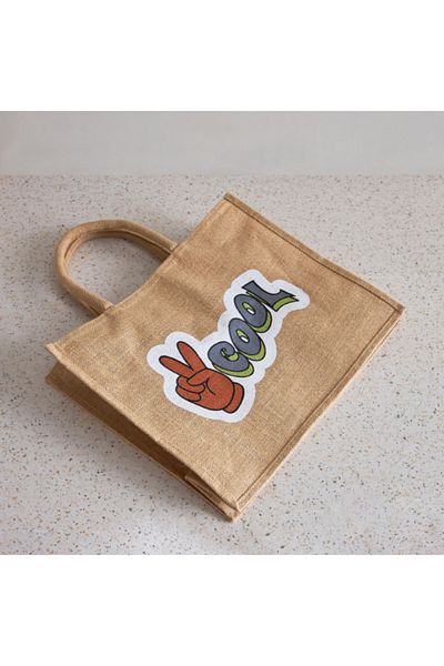 Home Box Adventurer Cool Jute Bag with Zipper 30x38x15 cm