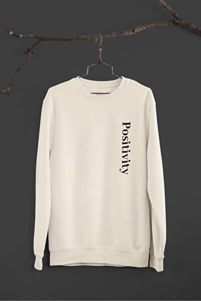 Butik Φούτερ Unisex με μακρύ μανίκι 2 νήματα POSITIVITY Transfer B με τύπωμα ...